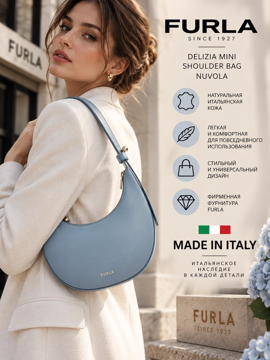Sumka FURLA DELIZIA mini shoulder bag nuvola