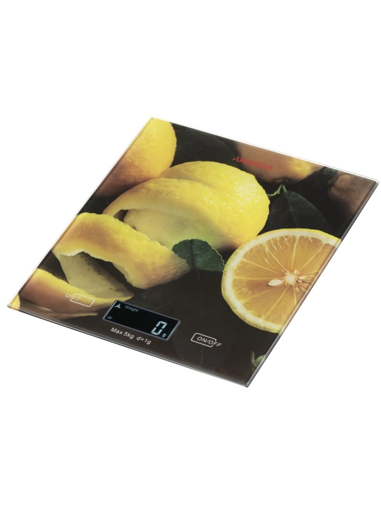 Кухонные весы Ardesto SCK-893LEMON, 5кг/1г, LCD, тарокомпенсация, стекло