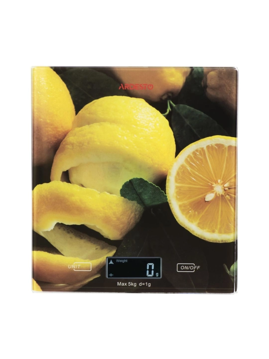 Кухонные весы Ardesto SCK-893LEMON, 5кг/1г, LCD, тарокомпенсация, стекло