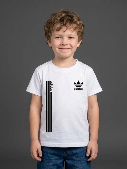 Спортивный футболка с принтом ADIDAS для мальчиков и девочек - 