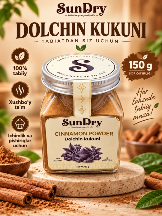 Dolchin Tabiiy maydalangan dolchin kukuni, 100% organik, 150g - 