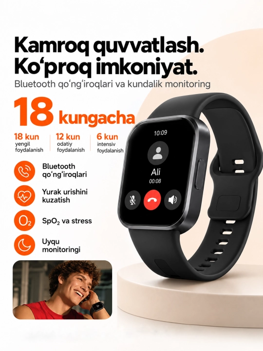 Умные часы Xiaomi Redmi Watch 6 Active, AMOLED дисплей 1.85", Global