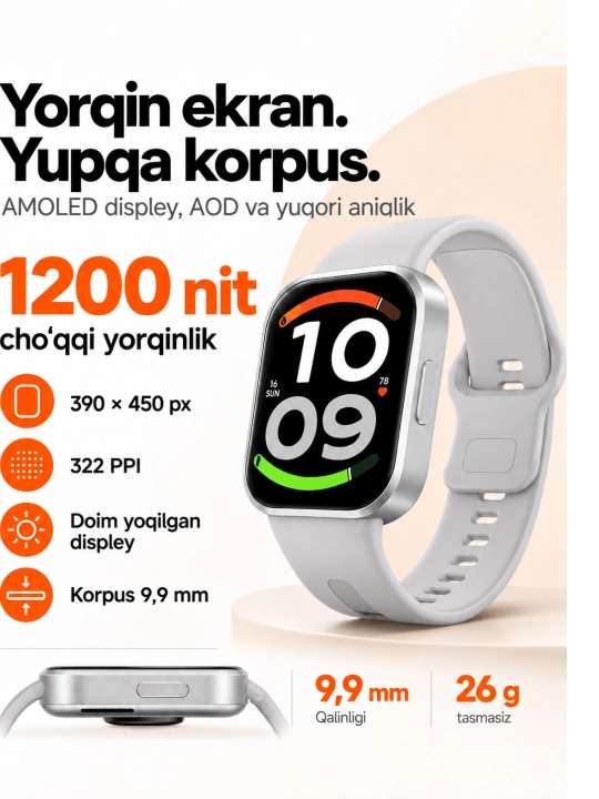 Aqlli soat Xiaomi Redmi Watch 6 Active, AMOLED displey 1.85," Global