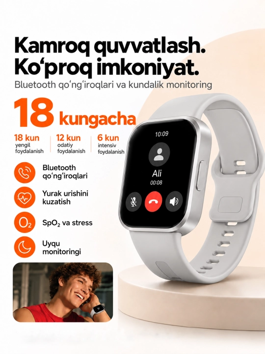 Aqlli soat Xiaomi Redmi Watch 6 Active, AMOLED displey 1.85," Global