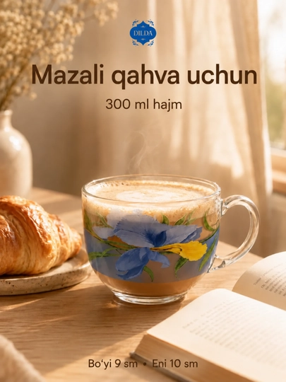 Shisha krujka, 300 ml, issiqqa chidamli, ergonomik tutqichli, choy va qahva uchun - 