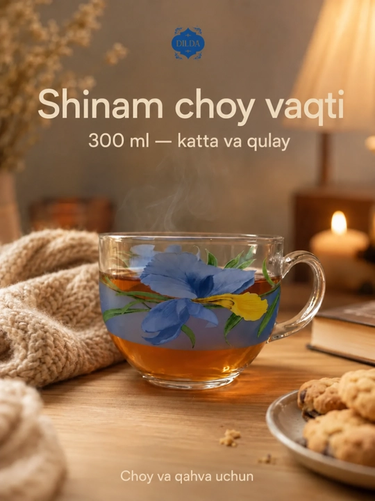 Shisha krujka, 300 ml, issiqqa chidamli, ergonomik tutqichli, choy va qahva uchun