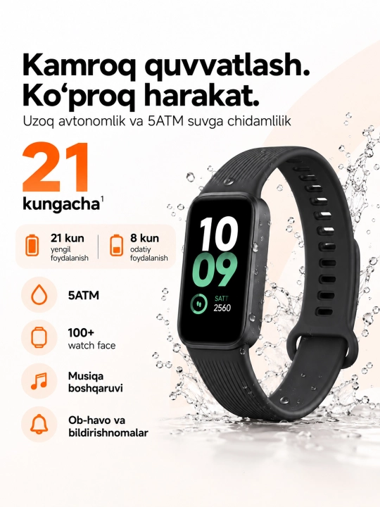 Умный фитнес-браслет Xiaomi Smart Band 11 Active, до 21 дня работы, 50 тренировок, Global