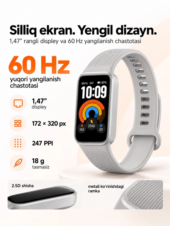 Xiaomi Smart Band 11 Active fitnes brasleti, 21 kungacha ishlaydi, 50 sport rejimi, Global