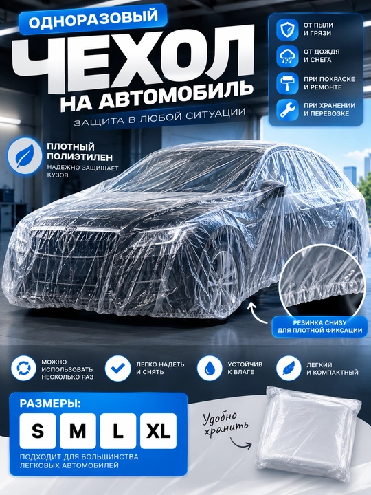Одноразовый чехол на автомобиль - 