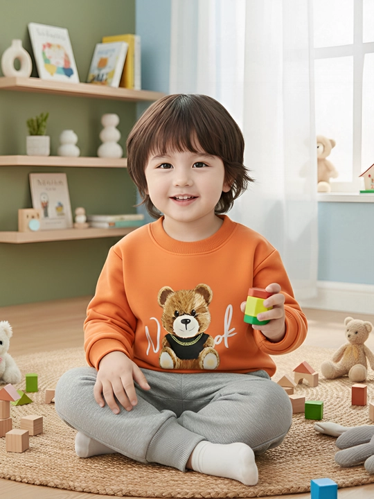 Qizlar va o‘g‘il bolalar uchun sport kostyumi, svitshot va shim, 1–6 yosh