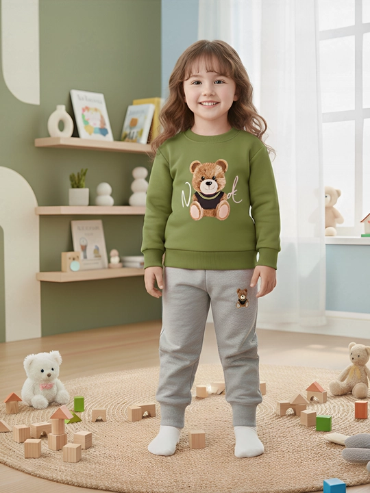 Qizlar va o‘g‘il bolalar uchun sport kostyumi, svitshot va shim, 1–6 yosh
