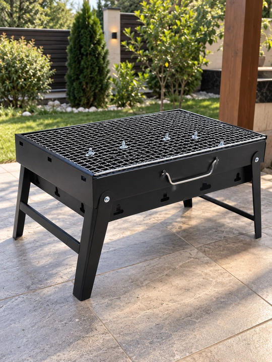 Buklanadigan Mini BBQ mangal-gril 43,5×29×22 sm, piknik va kemping uchun