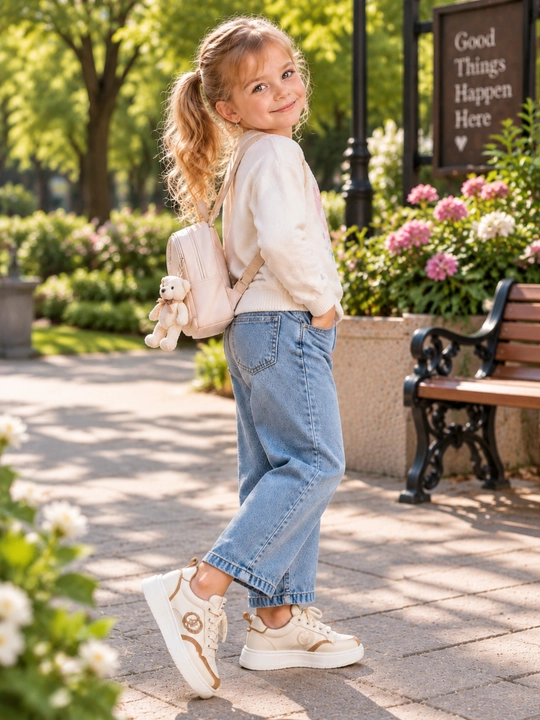 Кроссовки для девочек Anjur kids, белые, 7-13 лет