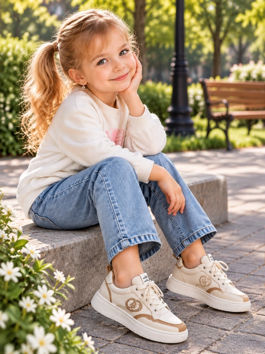 Кроссовки для девочек Anjur kids, белые, 7-13 лет