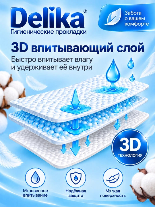 Delika Ultra тонкие гигиенические прокладки
