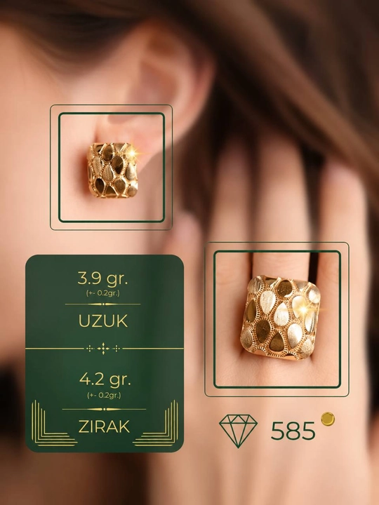 Komplekt tilla taqinchoqlar, 585 probali oltin,yaqinlariz uchun ajoyib syurpriz,chegirmada