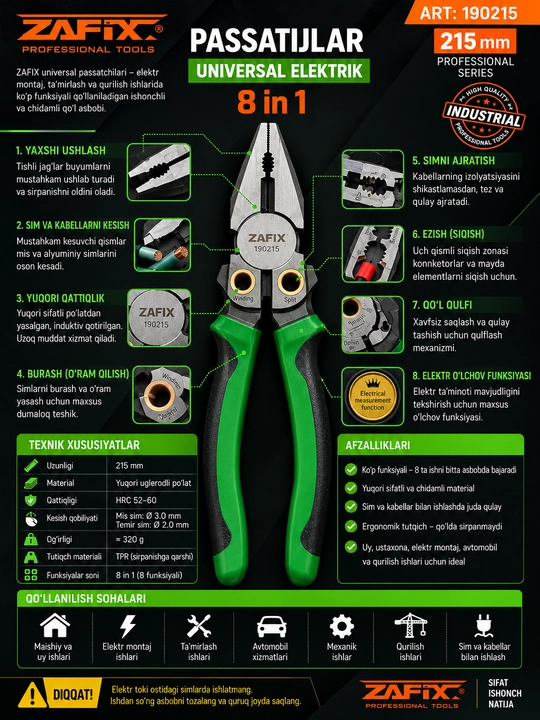ZAFIX universal elektr passatishtlari - 