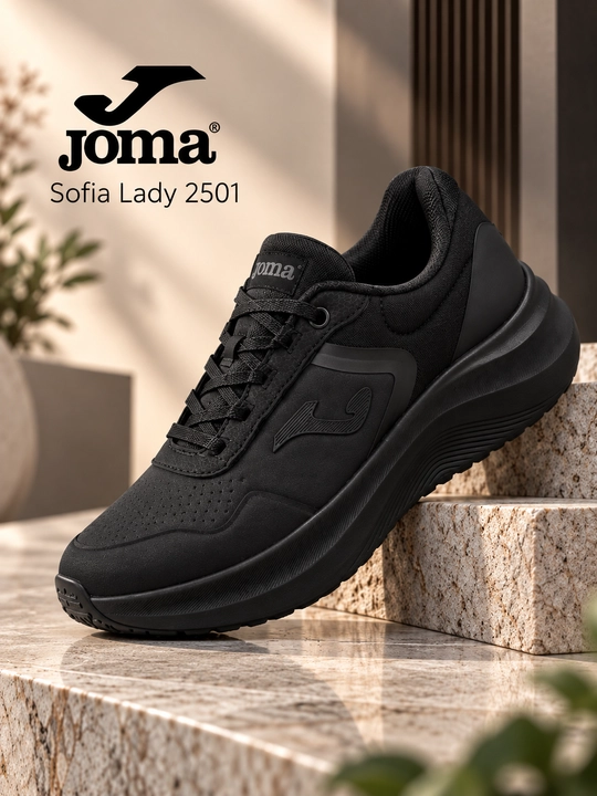 Joma Sofia ayollar krossovkalari, qora rangli, fitnes uchun