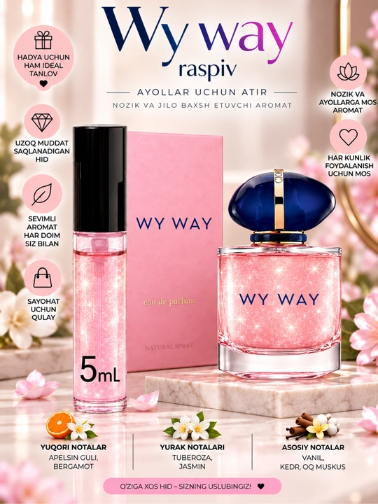 Ayollar va qizlar uchun parfyumlangan suv Wy Way, probnik