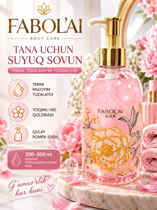 FABOL’AI Luxury Body Care жидкое мыло для тела с цветочным ароматом, 500 мл