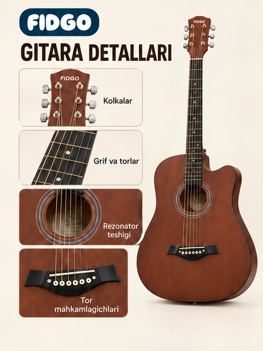 Akustik gitara, FIDGO to‘plamida 30 ta aksessuar