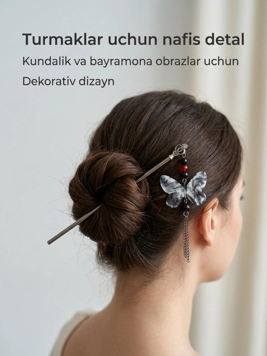 Ayollar uchun dekorativ soch tayoqcha-shpilkasi, osma bezakli soch aksessuari