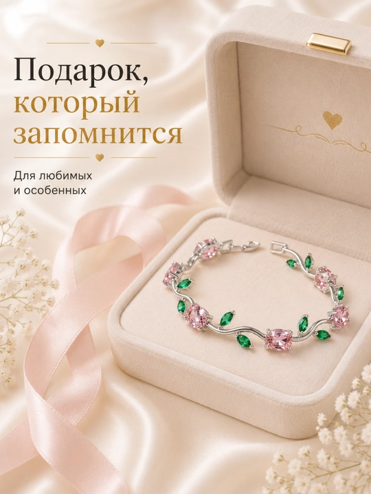 Женский браслет, браслет для девушек, браслет с тюльпанами, украшение, бижутерия.