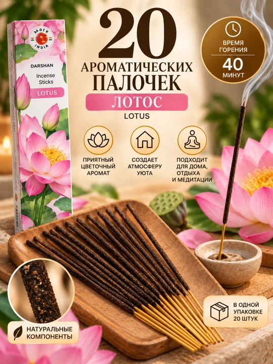Uy uchun xushbo‘y tayoqchalar aromatli tayoqchalar 20 dona