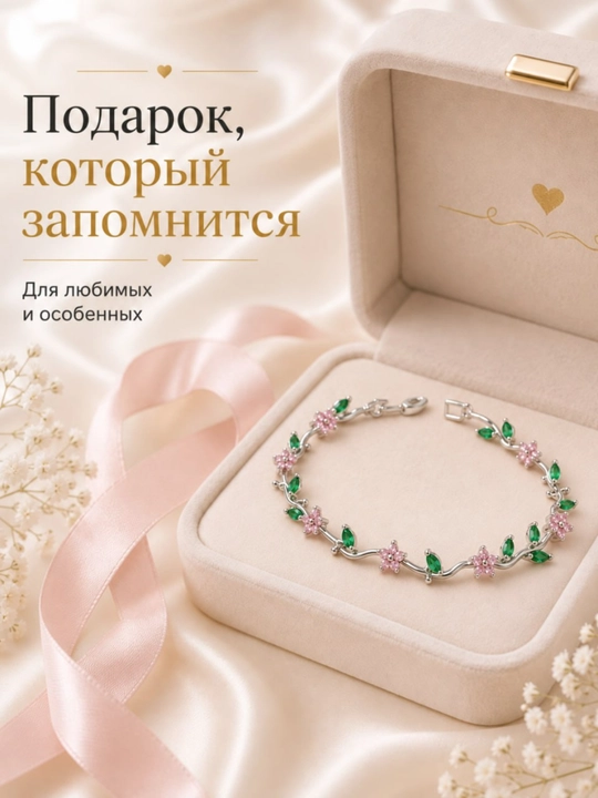Женский браслет, браслет для девушек, браслет с тюльпанами, украшение, бижутерия.