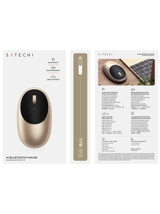 Simsiz sichqoncha Satechi M1 Bluetooth, qayta zaryadlanuvchi sichqoncha