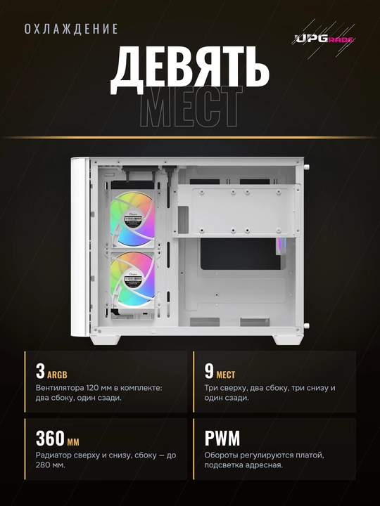 Корпус компьютерный Ocypus Iota C50 Curve ARGB Digital Mid-Tower
