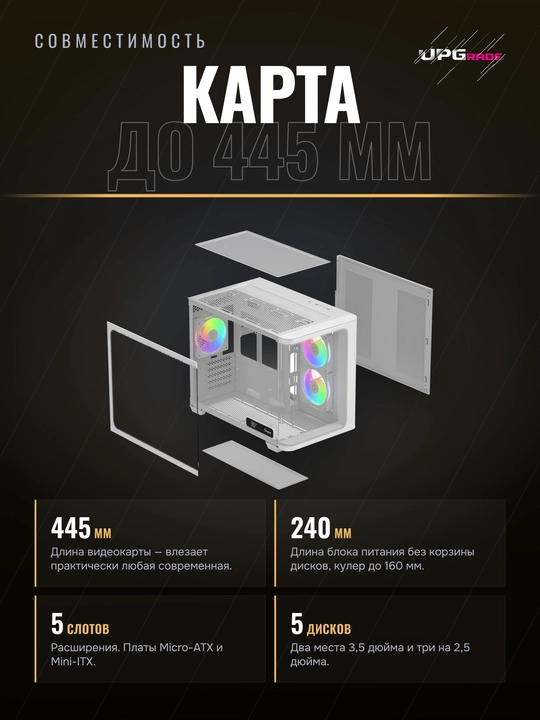 Корпус компьютерный Ocypus Iota C50 Curve ARGB Digital Mid-Tower
