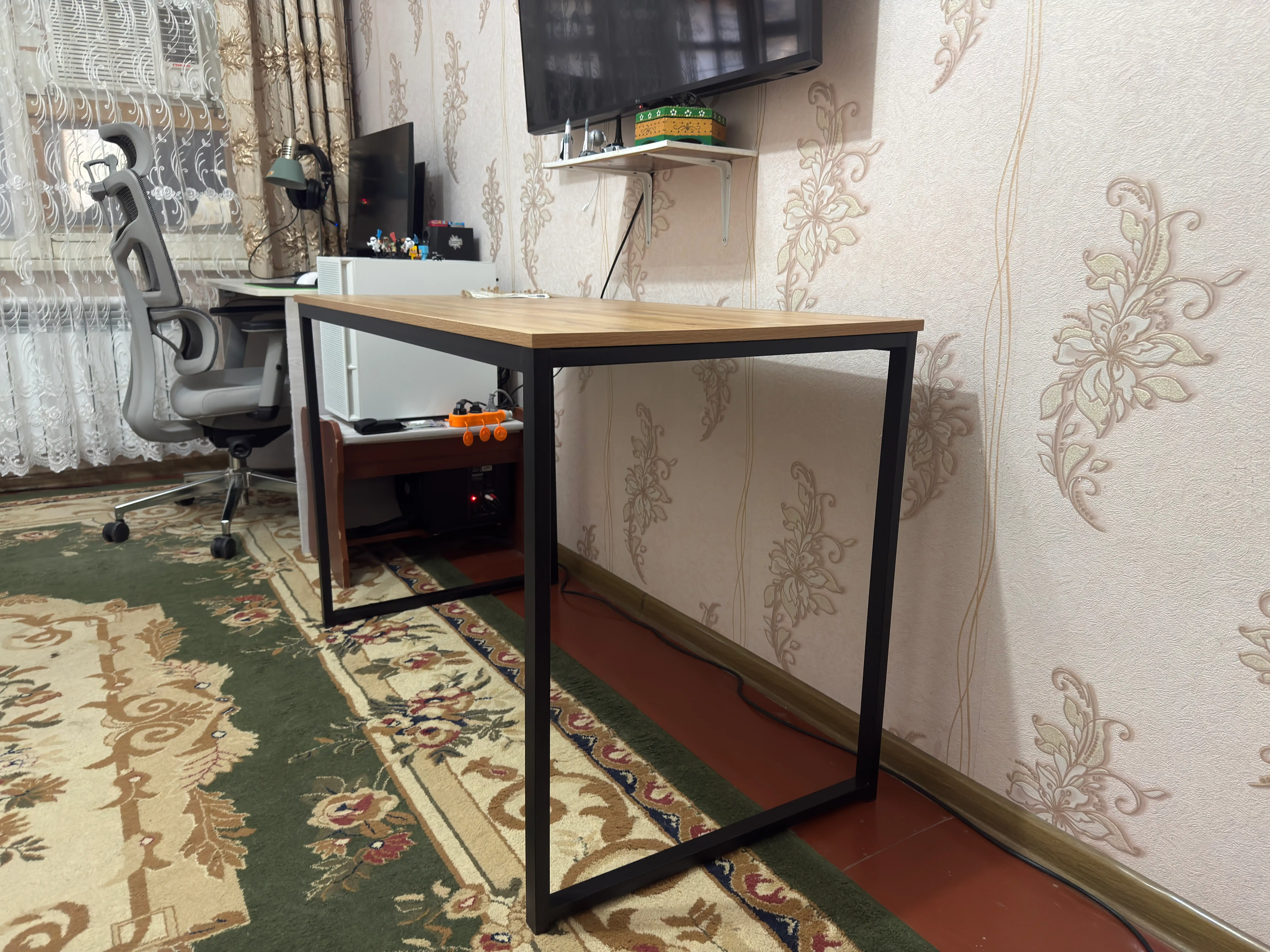 BV-LOFT Kompyuter va yozuv stoli 120x60x75 sm, uy va ofis uchun qulay ish stoli