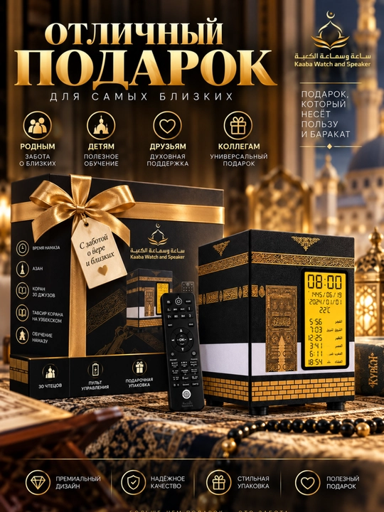 Soat, azonli soat, namoz vaqti soati, Quronli kolonka, islomiy kolonka, audio Quron