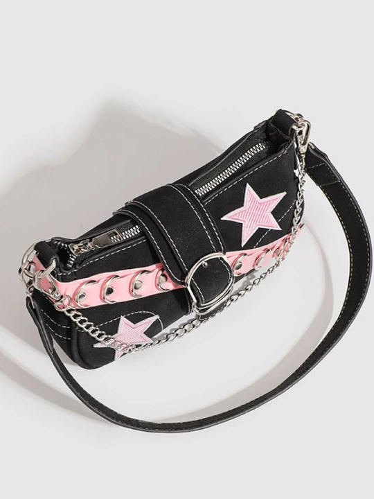 Ayollar baget sumkasi, yelkada, Y2K, yulduzlar va Hello Kitty bilan, koreys uslubidagi kross-bodi