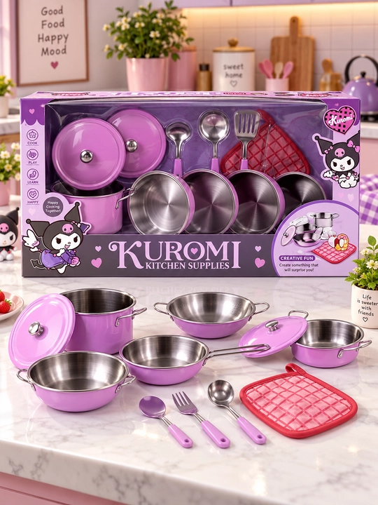 Детский игровой набор посуды Kuromi Kitchen Supplies 988-C55 - 