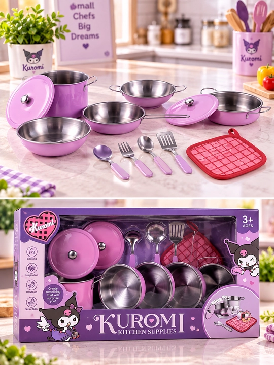 Детский игровой набор посуды Kuromi Kitchen Supplies 988-C55