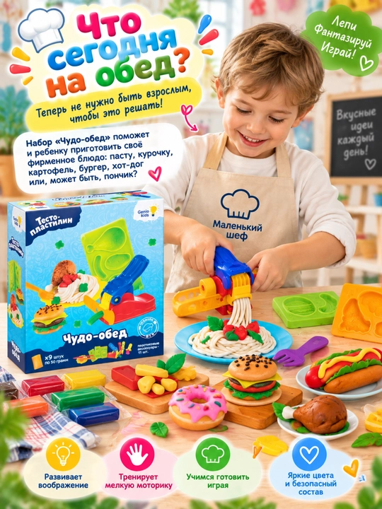 Набор для детской лепки GENIO KIDS-ART, Чудо-обед