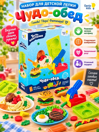 Набор для детской лепки GENIO KIDS-ART, Чудо-обед - 