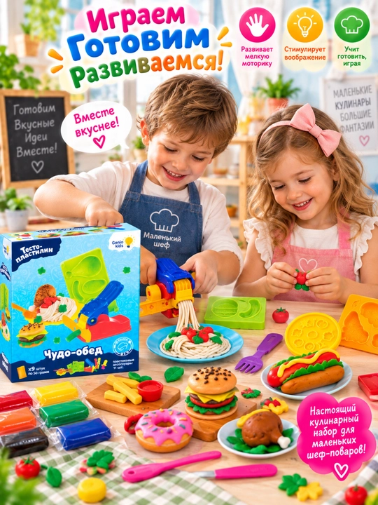 Набор для детской лепки GENIO KIDS-ART, Чудо-обед