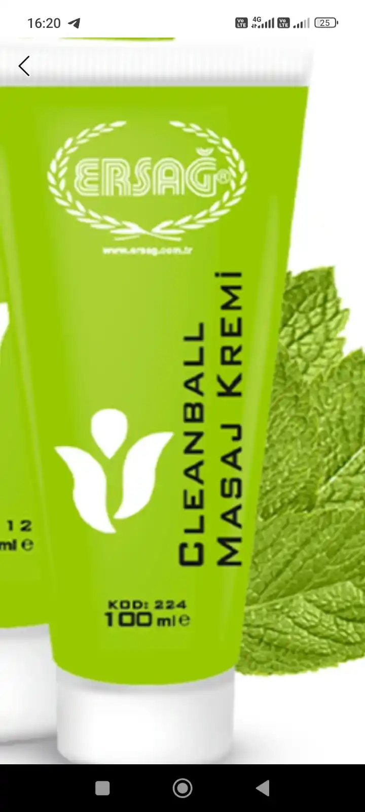 Ersag Cleanball massaj kremi, 100 ml, 200 ml