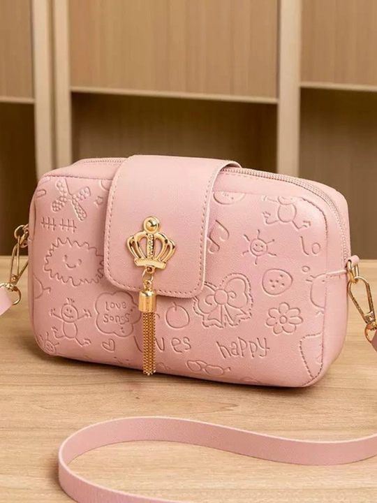 Женская мини-сумочка через плечо, материал PU, с широким ремешком