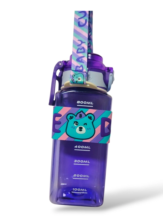 Bolalar va oʻquvchilar uchun motivatsion suv idishi, trubkali va tasmali, 800 ml