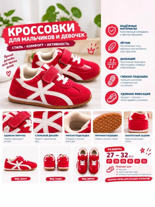 Bolajonlar uchun zamonaviy krossovka-kedalar - 