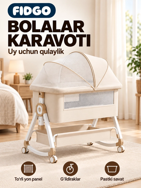 Chaqaloqlar uchun yotoq-beshik FIDGO - 
