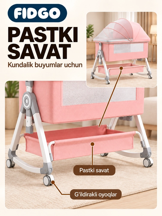 Chaqaloqlar uchun yotoq-beshik FIDGO