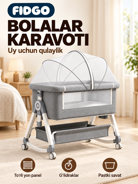 Chaqaloqlar uchun yotoq-beshik FIDGO - 