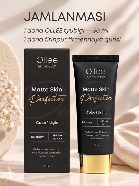 Крем BB для лица OLLEE Matte Skin Perfector матирующий SPF50+ для ровного тона, 50 мл