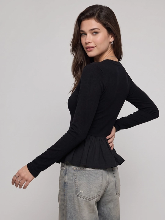 UMA ayollar uchun baskali Slim Fit uzun yengli longsliv