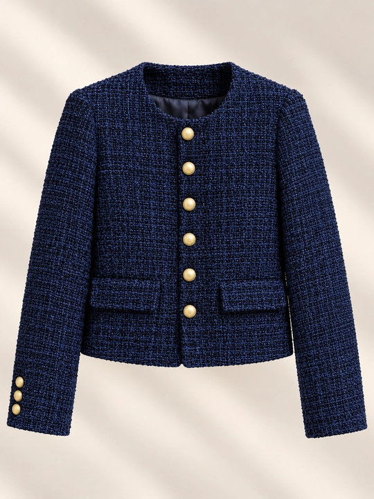 Ayollar tvid pidjagi - Klassik tugmali jaket, koreys uslubidagi zamonaviy ayollar pidjagi